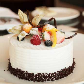 chocolate cake with fruits